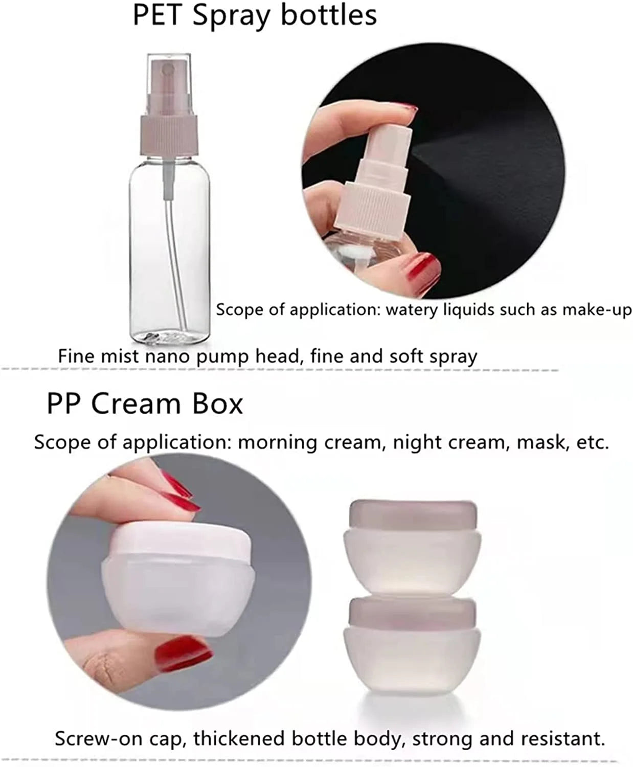 Leak-Proof Travel Size Containers, 11 Pack Travel Bottles Set for Toiletries, Lightweight & Portable Travel Accessories for Shampoo Conditioner Lotion Body Wash