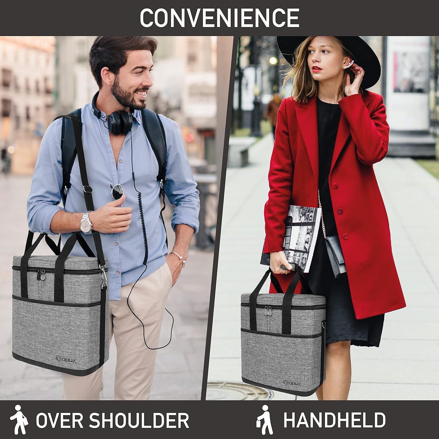 6 Bottle Carrier Tote | Insulated Padded Wine Cooler Bag for Travel. Picnic, BYOB | Portable Leakproof Wine Tote Bag for Dinner, Party, Christmas, Wine Gift for Women, Men (Heather Gray)