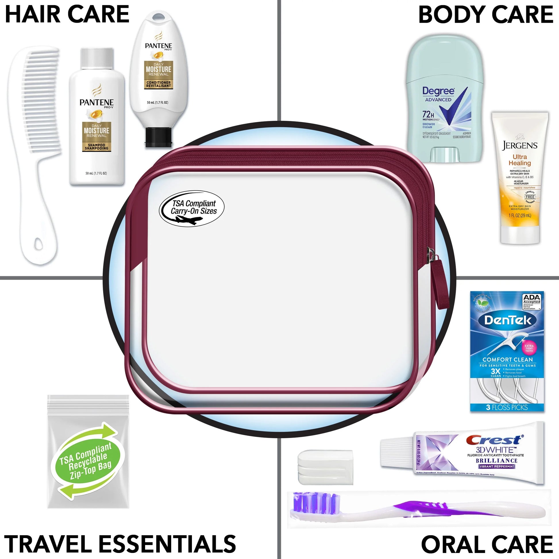 The Jet-Set Ready™ Kit: 10-Piece TSA-Compliant Travel Essentials